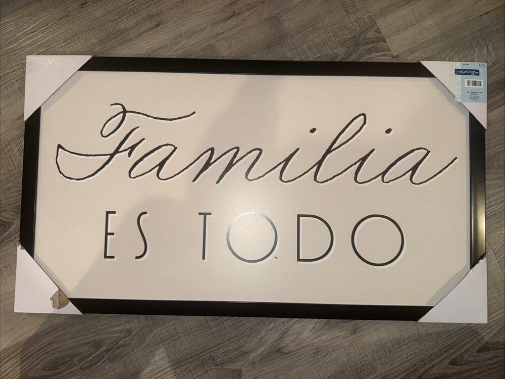 Hobby Lobby Familia Es Todo Framed Wall Decor Family Spanish Sign Black White